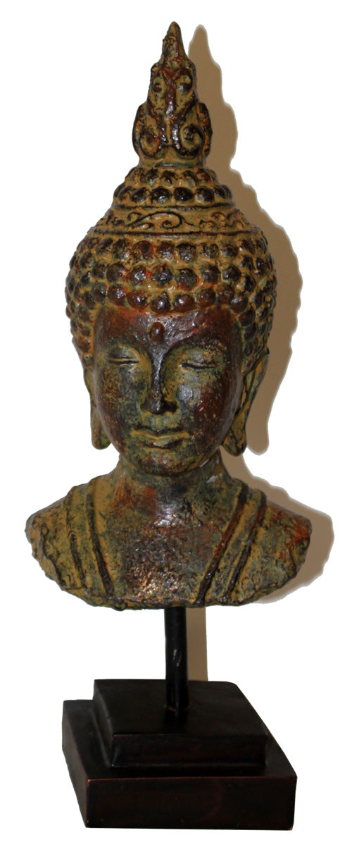 2605 - 16" Brown Buddha Bust - Mounted - |BU-6|