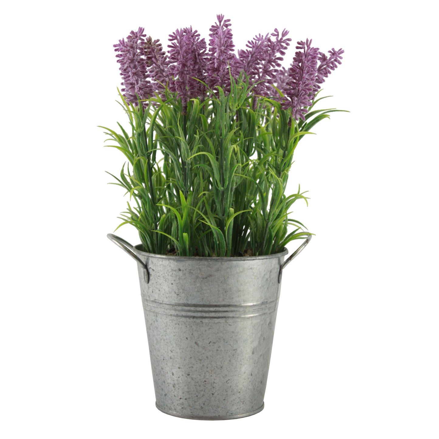 26202 - 12" FAUX Lavender in Tin Bucket  |14-20| |15-19|