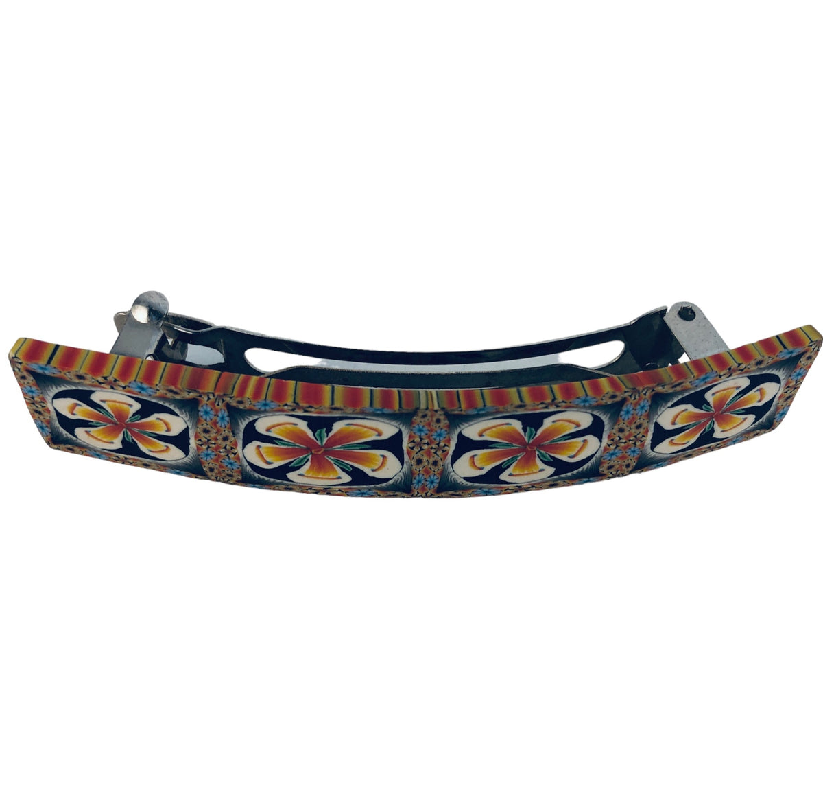 26377 - Psychedelic Flower Barrette - |Clear-65|
