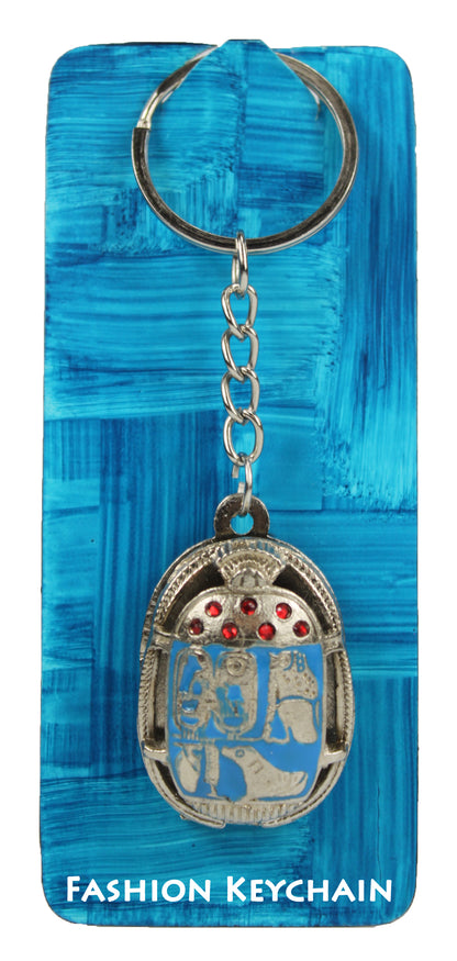 26450 - Keychain Scarab Light Blue Bought in Egypt |DVD-37|