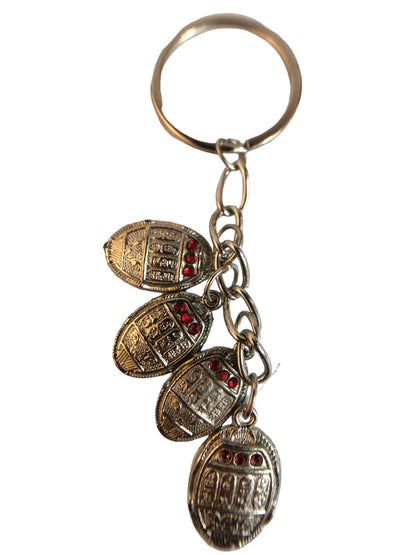 26456 - Keychain 4 Scarab Silver w/ Jewel Bought In Egypt |DVD-37|
