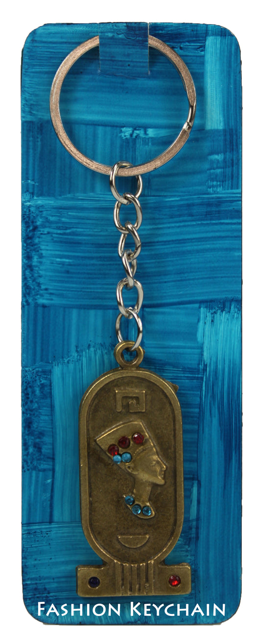 26458 - Keychain Brass Nefertiti Bought in Egypt |DVD-37|