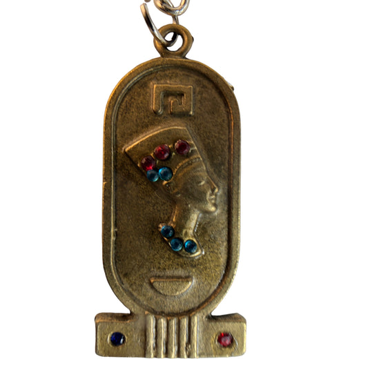 26458 - Keychain Brass Nefertiti Bought in Egypt |DVD-37|