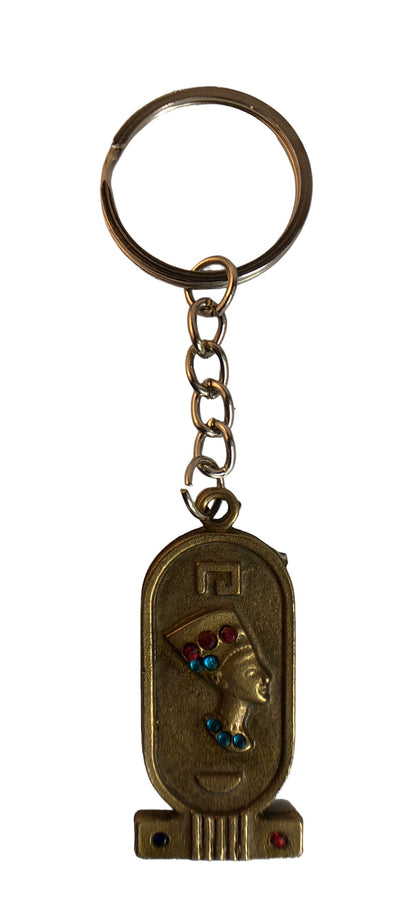 26458 - Keychain Brass Nefertiti Bought in Egypt |DVD-37|