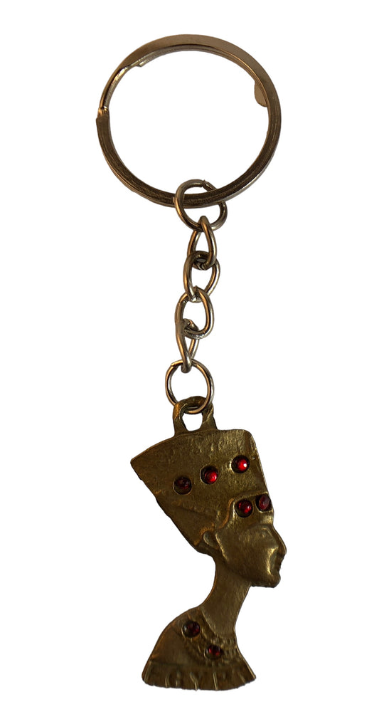 26466 - Set of 2 Keychain Brass Nefertiti Bought in Egypt-1 |DVD-37|