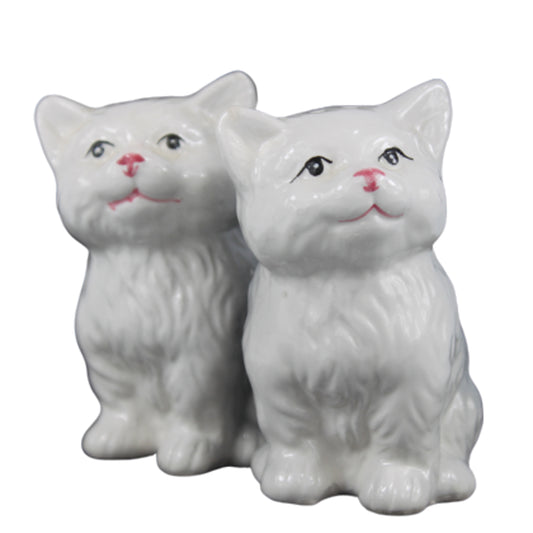 26688 - 3" CERMAIC White Cat Salt Pepper Shakers |4-18|