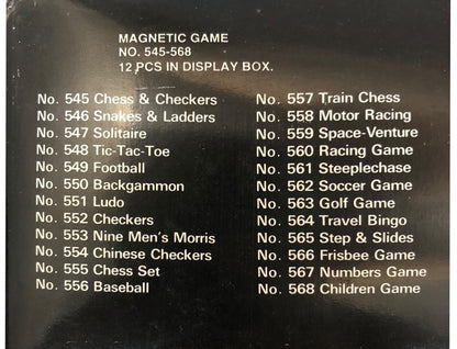 2675 - Pack of 12 Magnetic Travel Board Games |Gr-31|