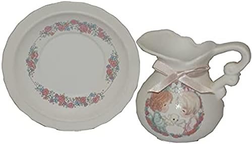 26832 - Precious Moments "Sharing The Gift Of Friendship" 3.5"Pitcher And 5" Plate Set |H-6|