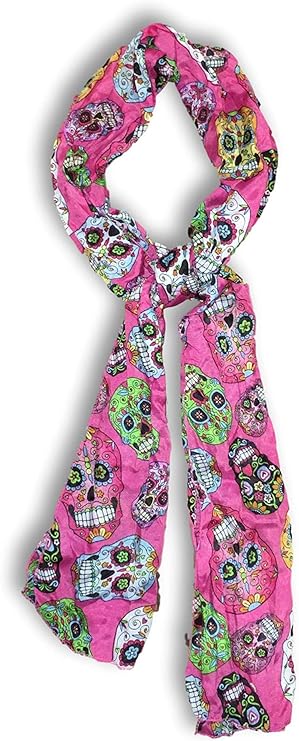 26858 - Pink Sugar Skull Scarf - [H-45]