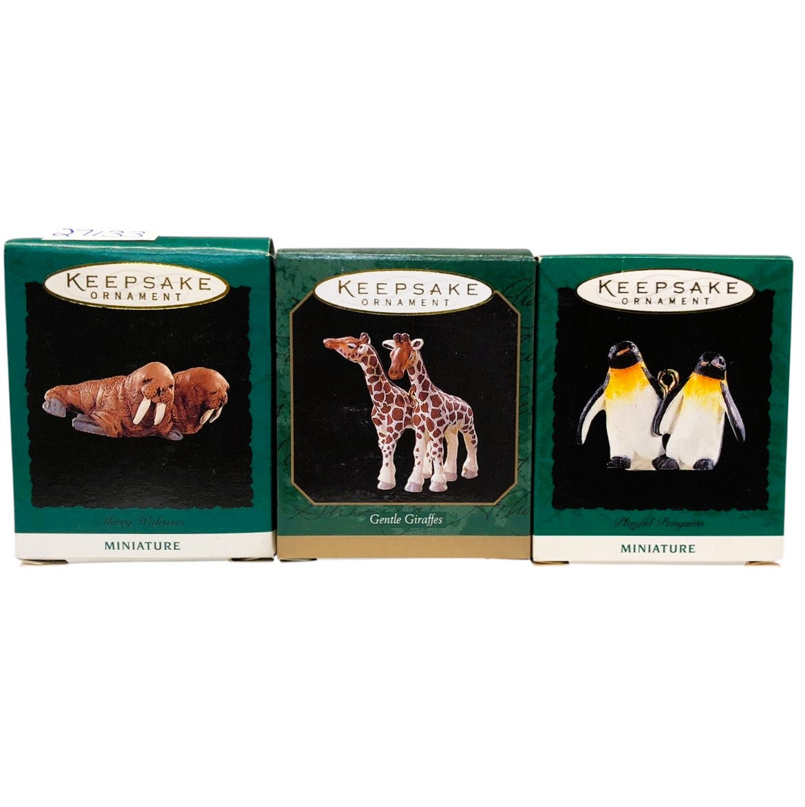 27133 - Set of 3 Collectible Wildlife Miniature Ornaments for Seasonal Holiday Home Garden Decorations
