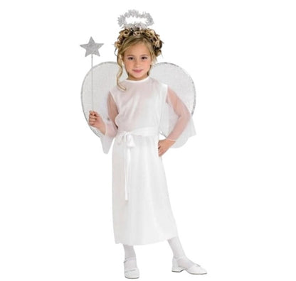 27137 - Girl Large Angel Costume Size Ten to Twelve Dress Sash Halo