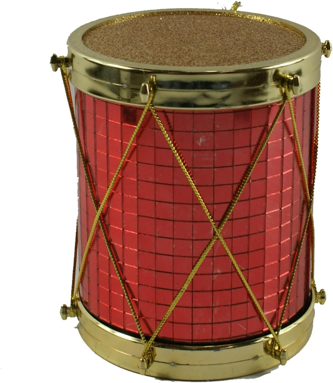 27362 - Beautiful Vibrant Red and Gold Drum Holiday Ornament  |Pod 2-16|