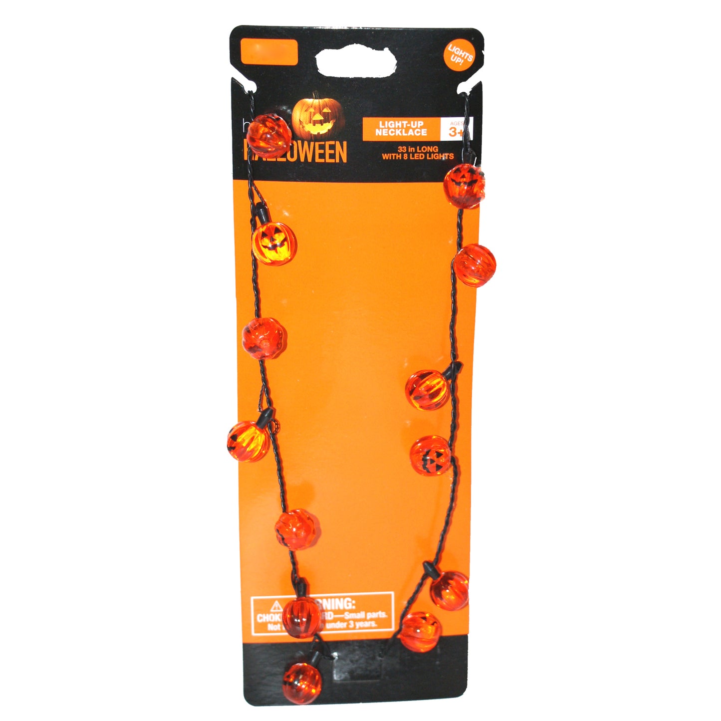 27646 Light Up Jack O'Lantern Halloween Necklace |Pod 1-6|
