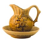 27786 - 5" Green Pitcher w/Bowl Japan - [H-41]