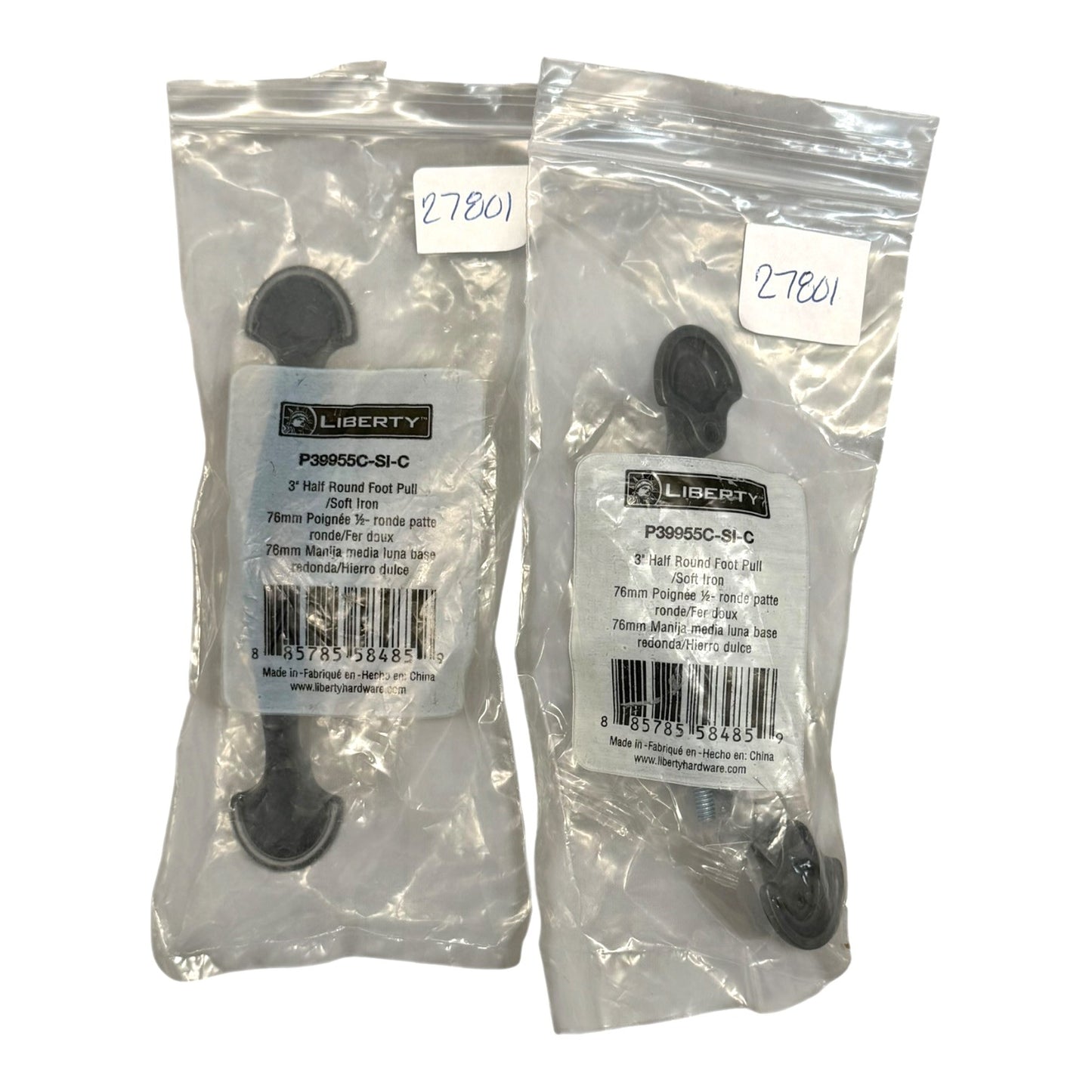 27801 - Set of Two Soft Iron 3" Round Foot Pull P39955C-SI-C |11-12|