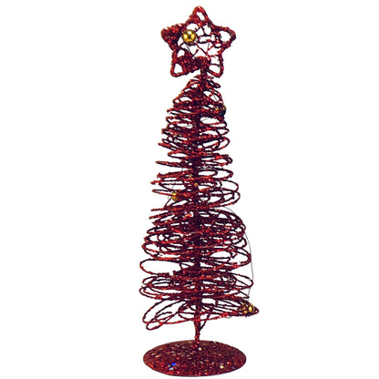 28113 - 8" Metal Spiral Red Tree Set of Two |Pod 2-61|