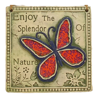 2814 - Butterfly Wall Plaque Enjoy The Splendor of Nature - |R-46|