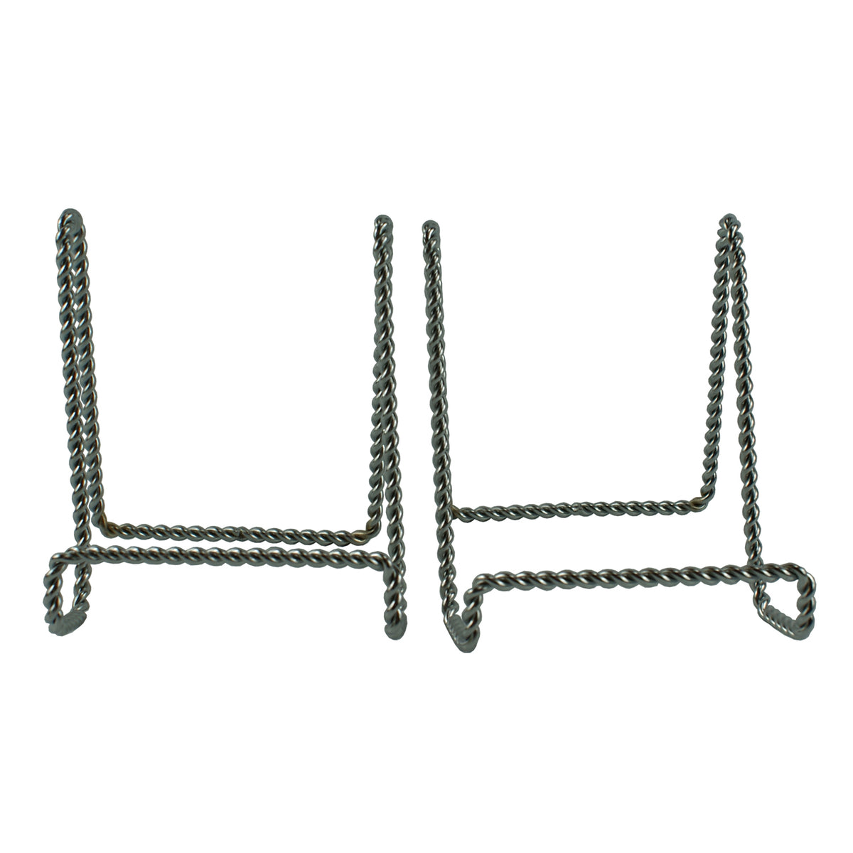 28202 - Set of Two 4" Chrome Twisted Plate Stand |<TBD>|