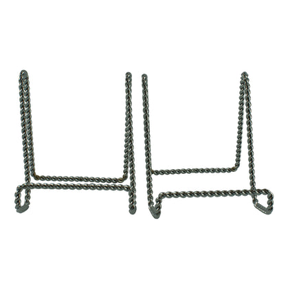 28202 - Set of Two 4" Chrome Twisted Plate Stand |<TBD>|