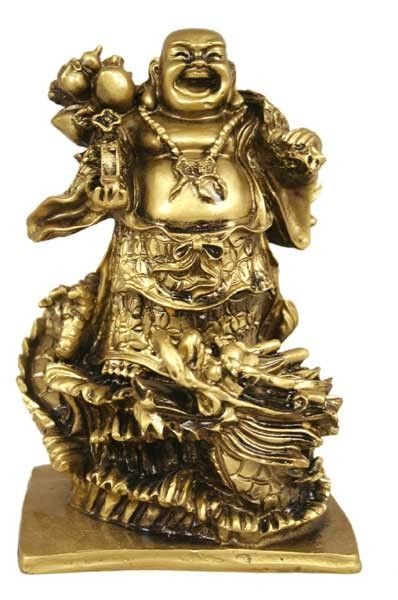 2836 - 7" Gold Buddha - On Dragon - |Bu-13|