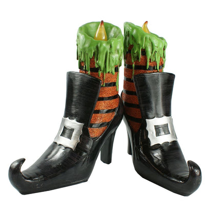 28372 - Witch Shoe 6" Flameless Candles Set of 2 |Pod 2-26|