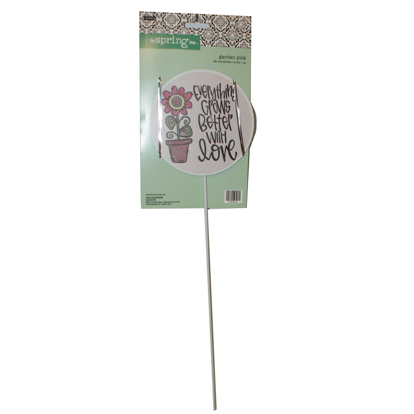 28414 - 18" Metal Everything Grows Better with Love Garden Plant Stake |TBD|