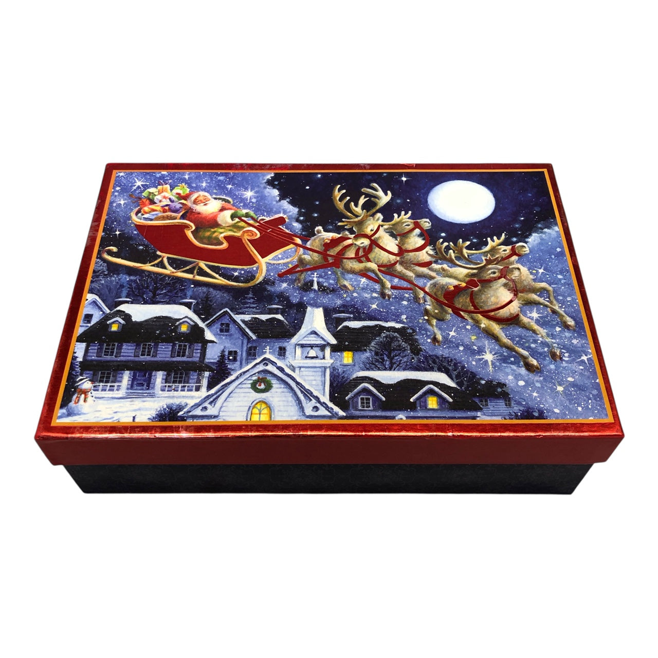 28473 - 9.5" Santa Reindeer Box |Pod 2-44|