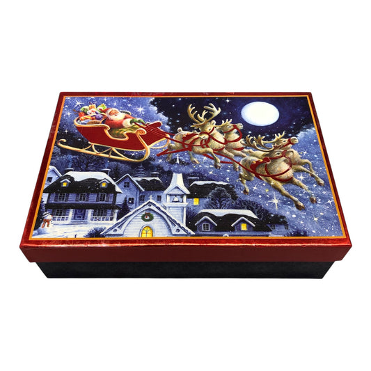 28473 - 9.5" Santa Reindeer Box |Pod 2-44|