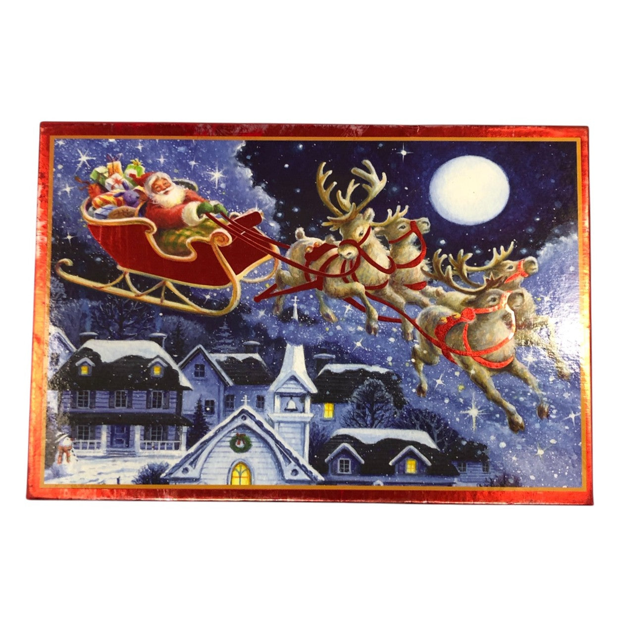 28473 - 9.5" Santa Reindeer Box |Pod 2-44|