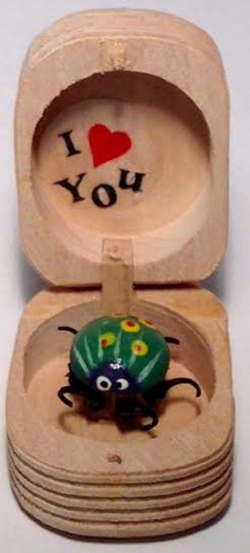 2851 - Green Dancing Bug Wood Box - [Z-37]