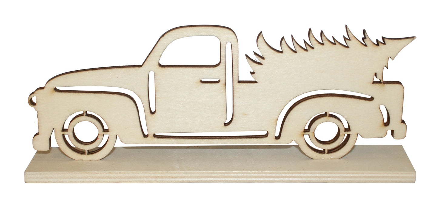 28566 - Set of 3 Wood Truck with Tree Craft |6-10|