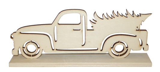 28566 - Set of 3 Wood Truck with Tree Craft |6-10|