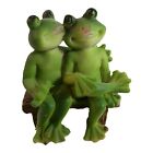 2872 - 3 Inch Two Frogs on Bench Figurine |Y-4|