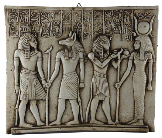 2878 - 8x10 Egypt Plaque 4 Gods - |B-7 Top|