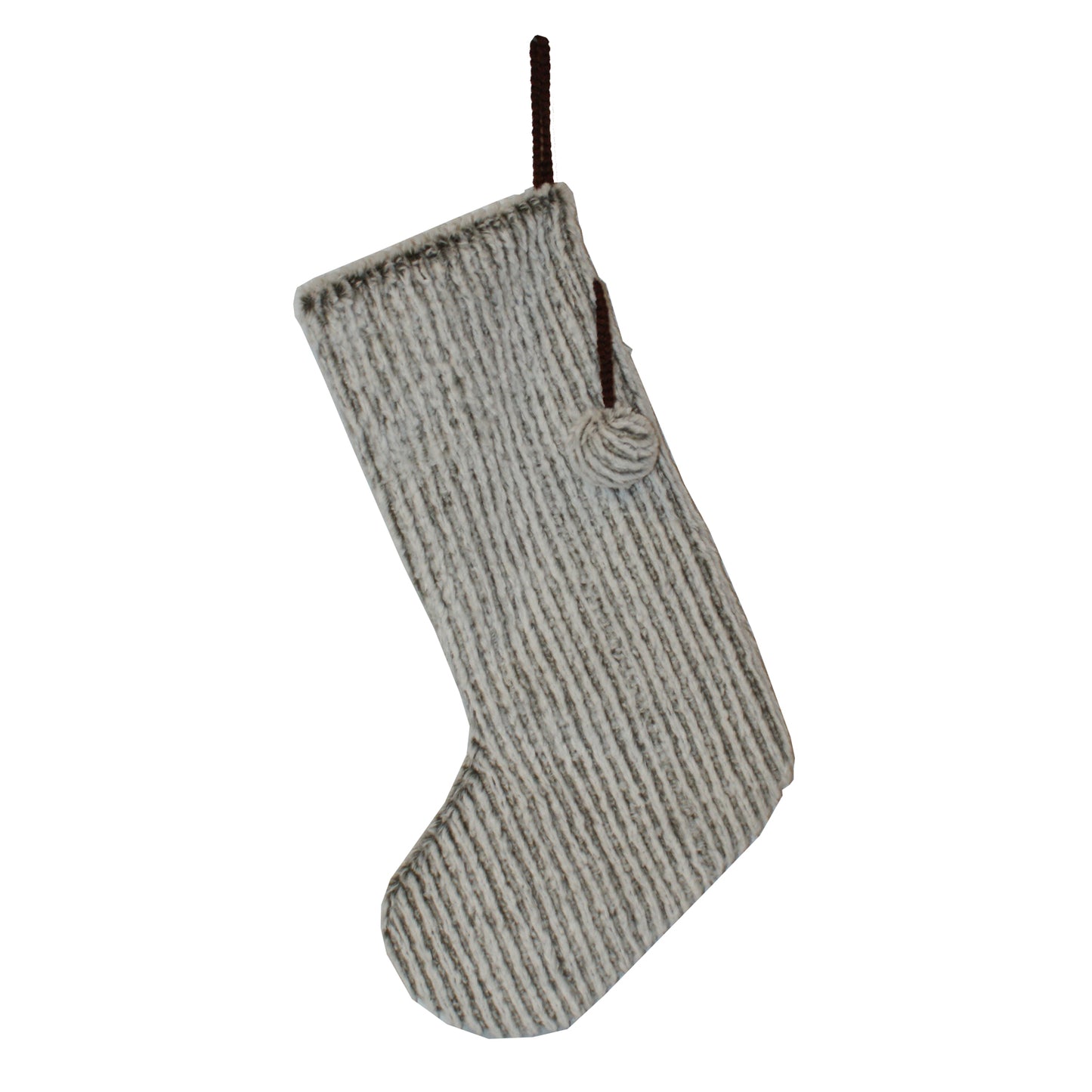 28966 - 21" Christmas Stocking Striped Fur |Pod 2-53|