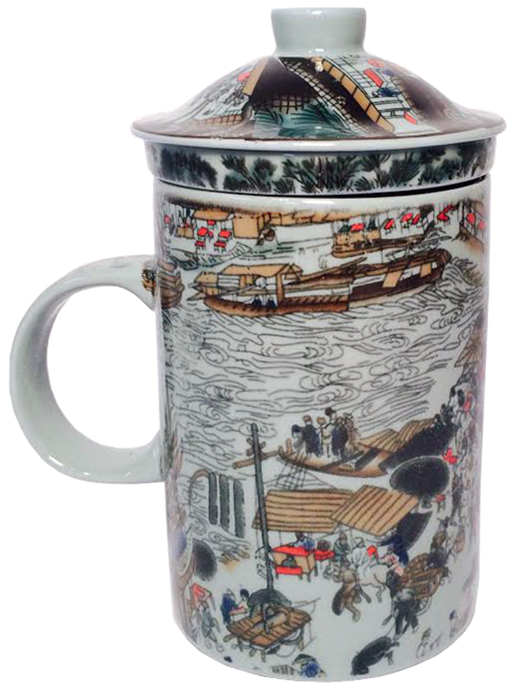 2902 - Tea Mugs w/Village Design - |F-35 Top|