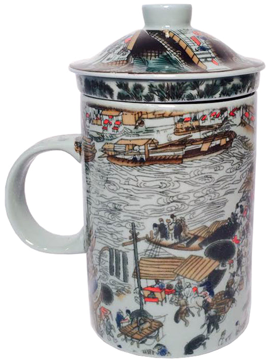 2902 - Tea Mugs w/Village Design - |F-35 Top|