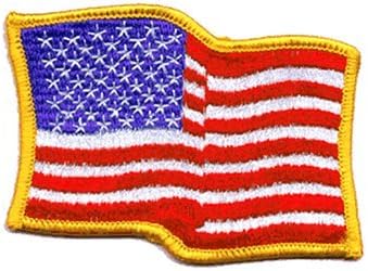 2918 - Vibrant Waving USA Flag with Gold Border |S-0|