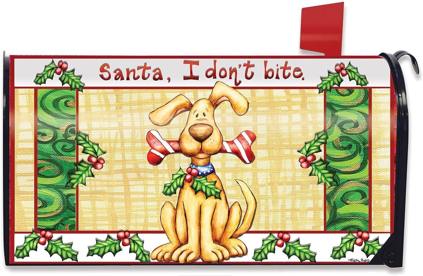 29255 - Christmas Seasonal Magnetic Mailbox Cover with Dog and Bone Design |Pod 2-63|