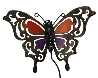 2930 - 18" Orange Purple Butterfly Stake - |G-1|