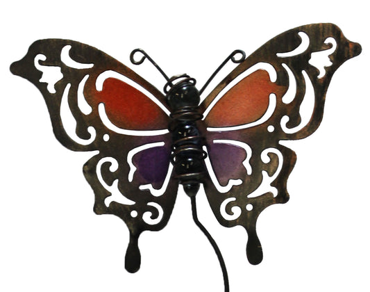 2930 - 18" Orange Purple Butterfly Stake - |G-1|