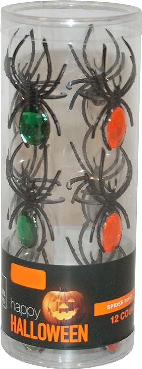 29353 - 12 Count Bejeweled Spider Rings 5" |Pod 2-28|