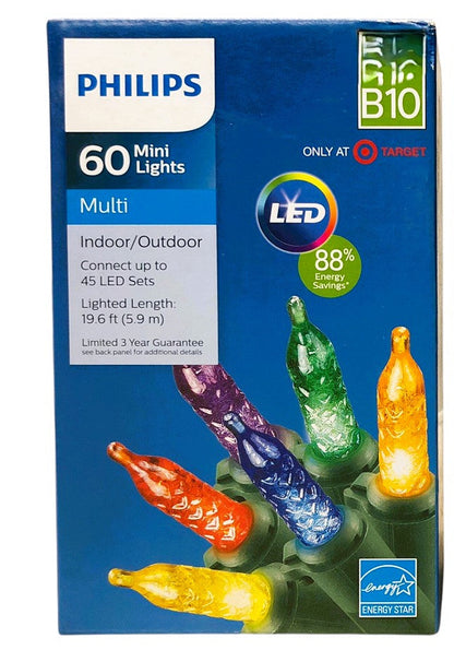 29401 - Philips 60 Mini Faceted Lights One Set New for Holiday Christmas Lighting and Decor |G-58|