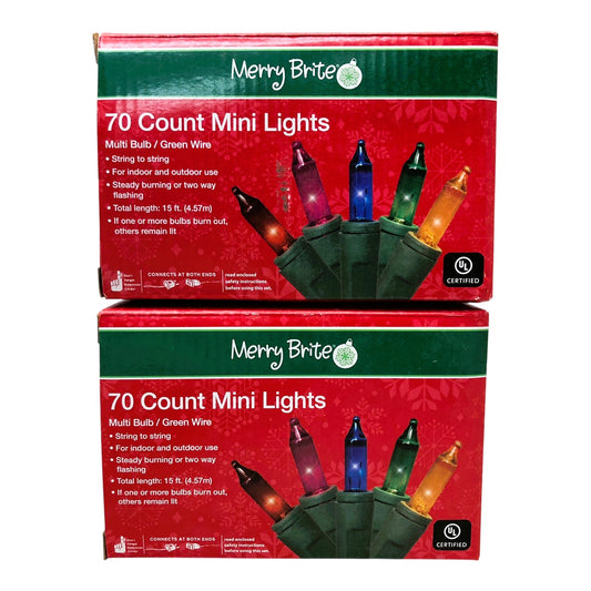 29410 - Merry Brite 70 Multicolor LED Lights Set of Two for Festive Indoor and Outdoor Christmas Decorations |G-19|