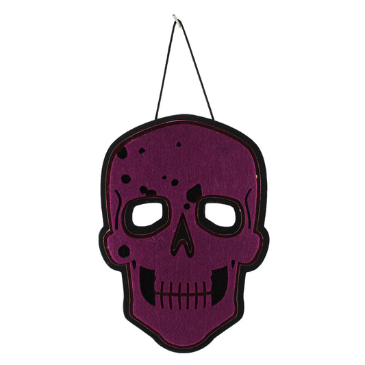 2975 - Dark Purple Felt Skull Sign - |Pod 2-17|