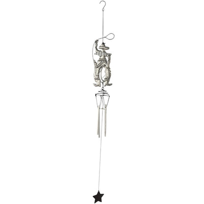 29751 - 32" Metal Texas Windchime w Silver Cowboy |G-7|