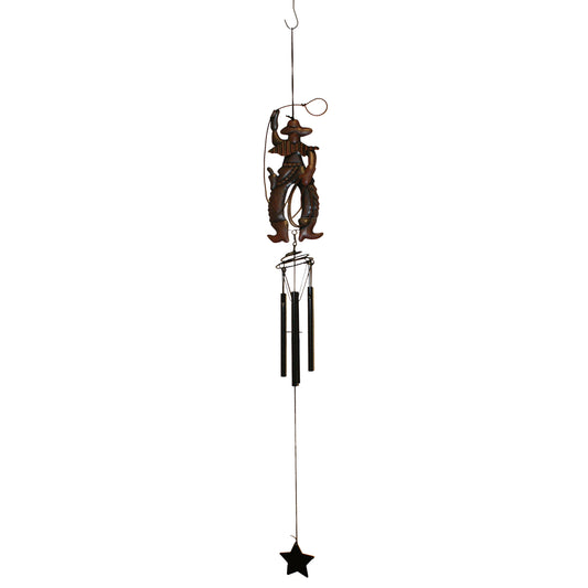 29753 - Bronze Cowboy Windchime 10-inch |G-7|