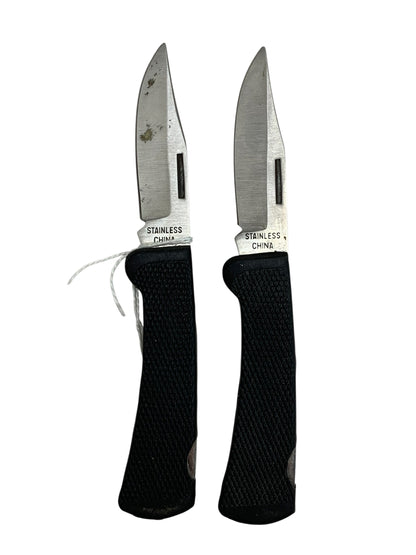 16305 - 2 Pack Black Handled Pocket Knife 6" |94|
