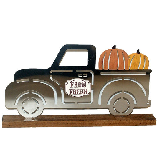 30074 - Farm Fresh Metal Truck Decor 11" |Pod 2-63|