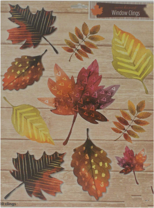 30127 - 10 Fall Leaves Window Clings - [9-6]